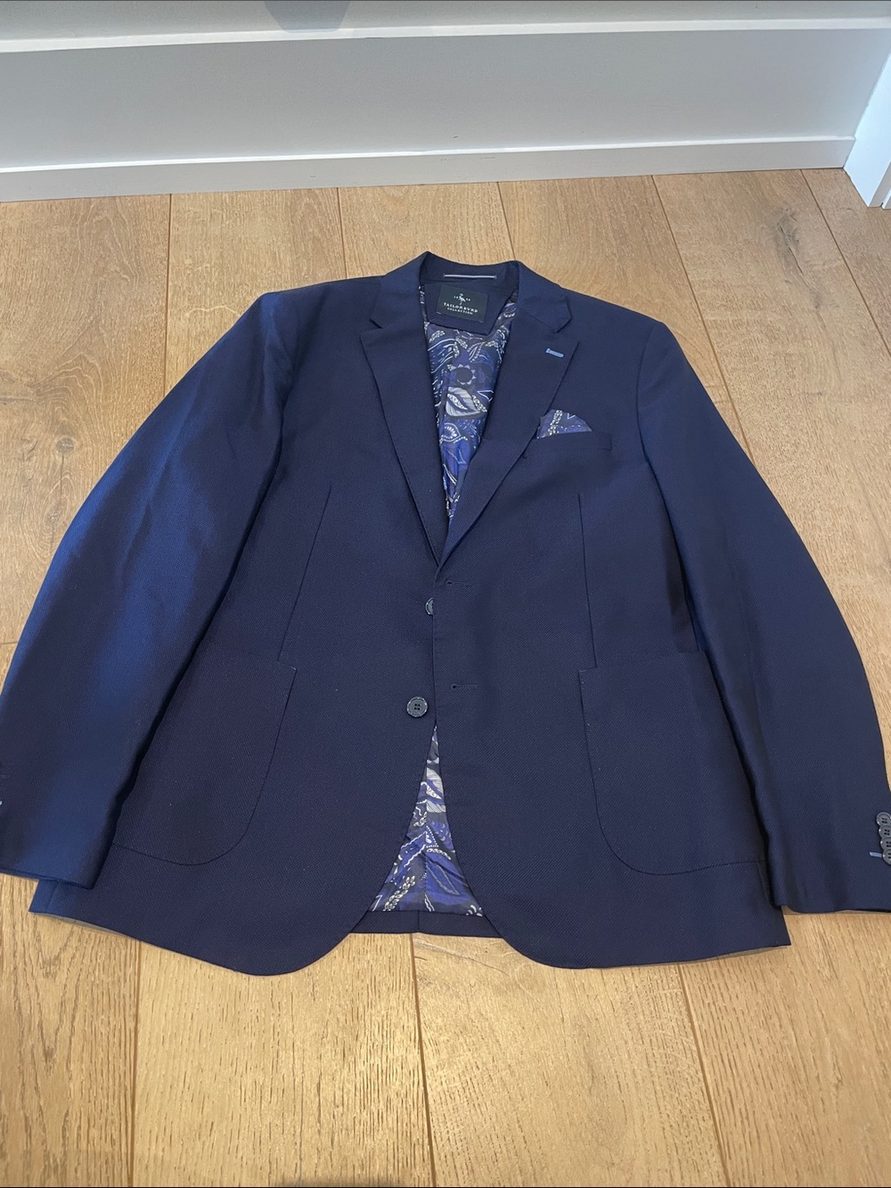 Tailorbyrd Navy Blue Sport Coat with Paisley Lining